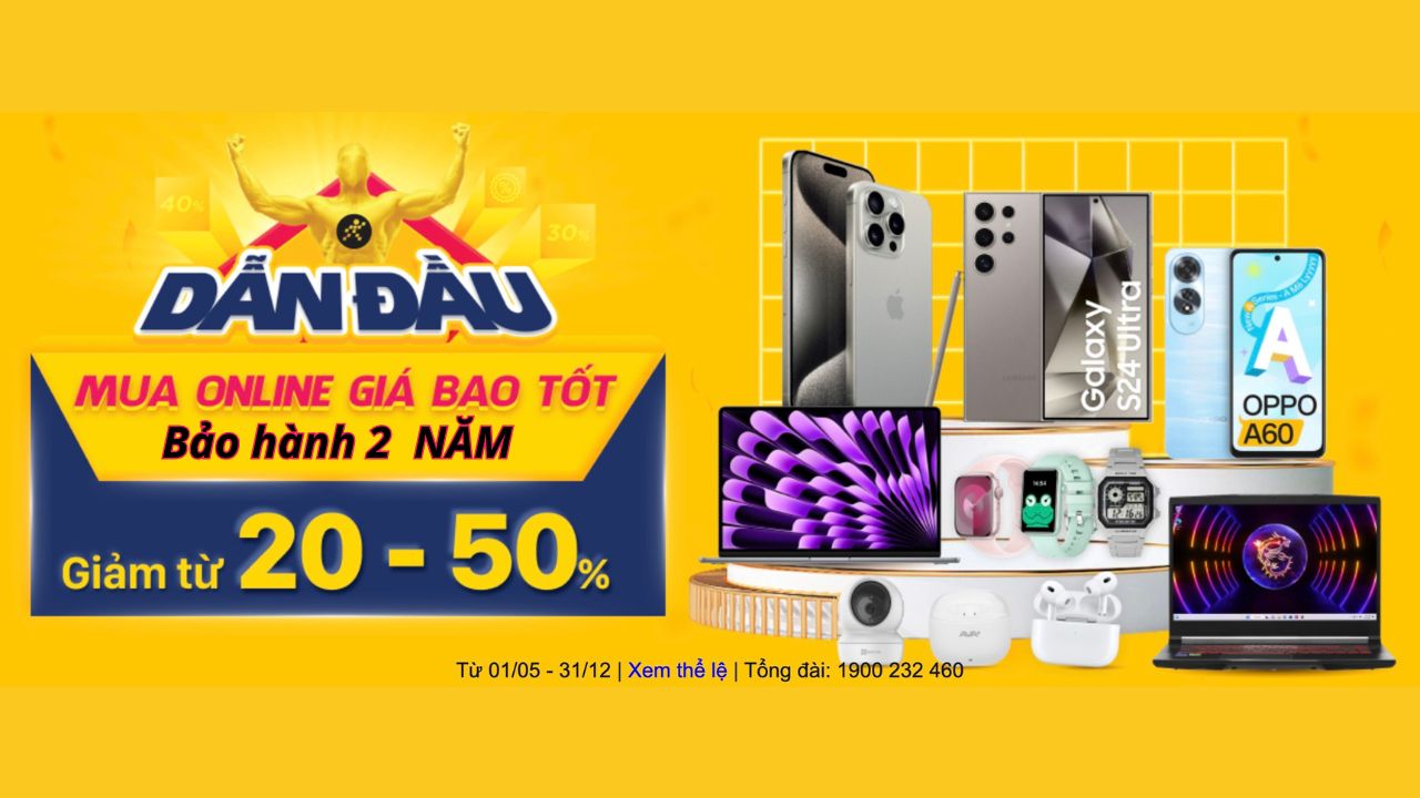 Thế Giới Di Động dẫn đầu mua online, giá bao tốt, bảo hành đến 2 năm, trả chậm 0% lãi suất, giảm giá từ 20 - 50%Thế Giới Di Động dẫn đầu mua online, giá bao tốt, bảo hành đến 2 năm, trả chậm 0% lãi suất, giảm giá từ 20 - 50%