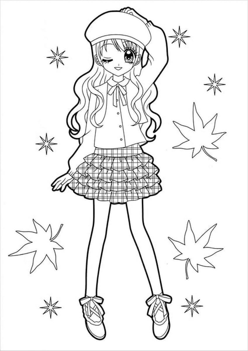 Tranh tô màu anime cho bé số 81