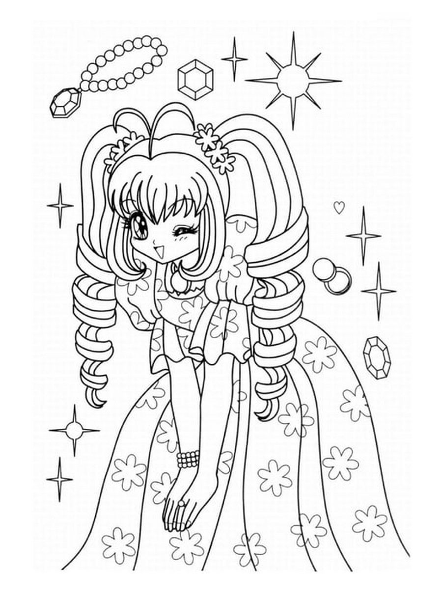 Tranh tô màu anime cho bé số 75