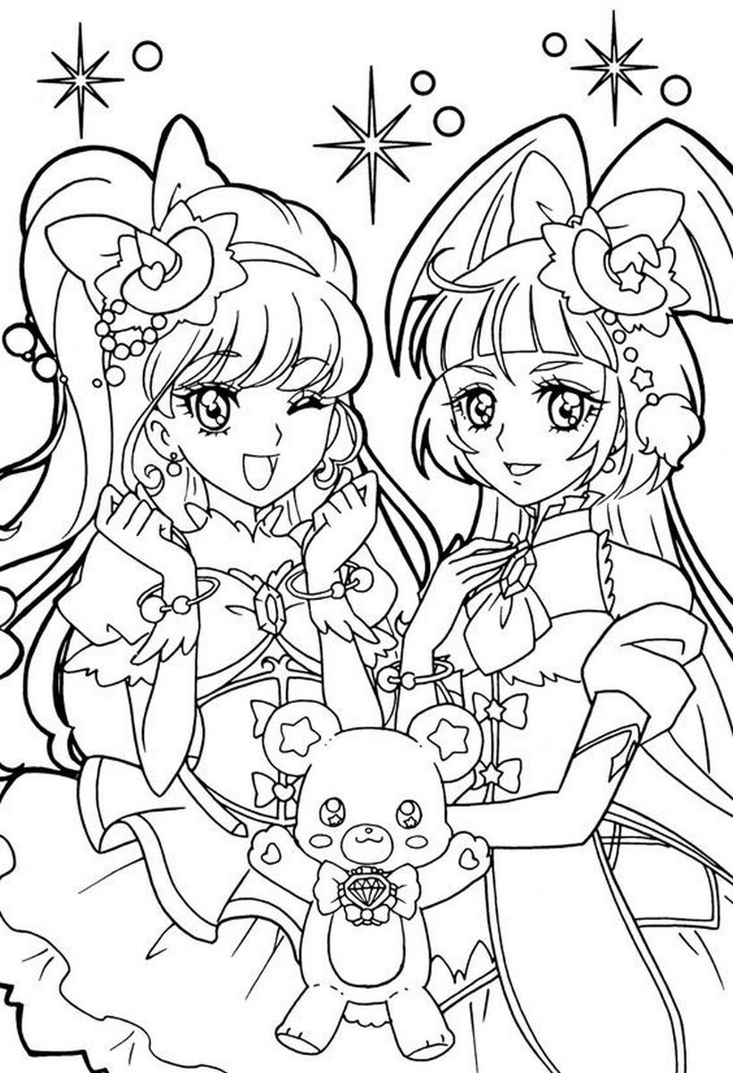 Tranh tô màu anime cho bé số 55