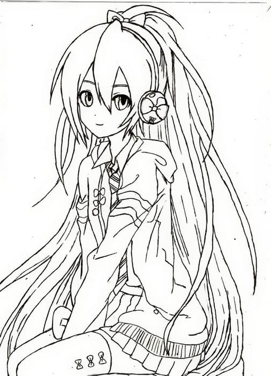 Tranh tô màu anime cho bé số 73