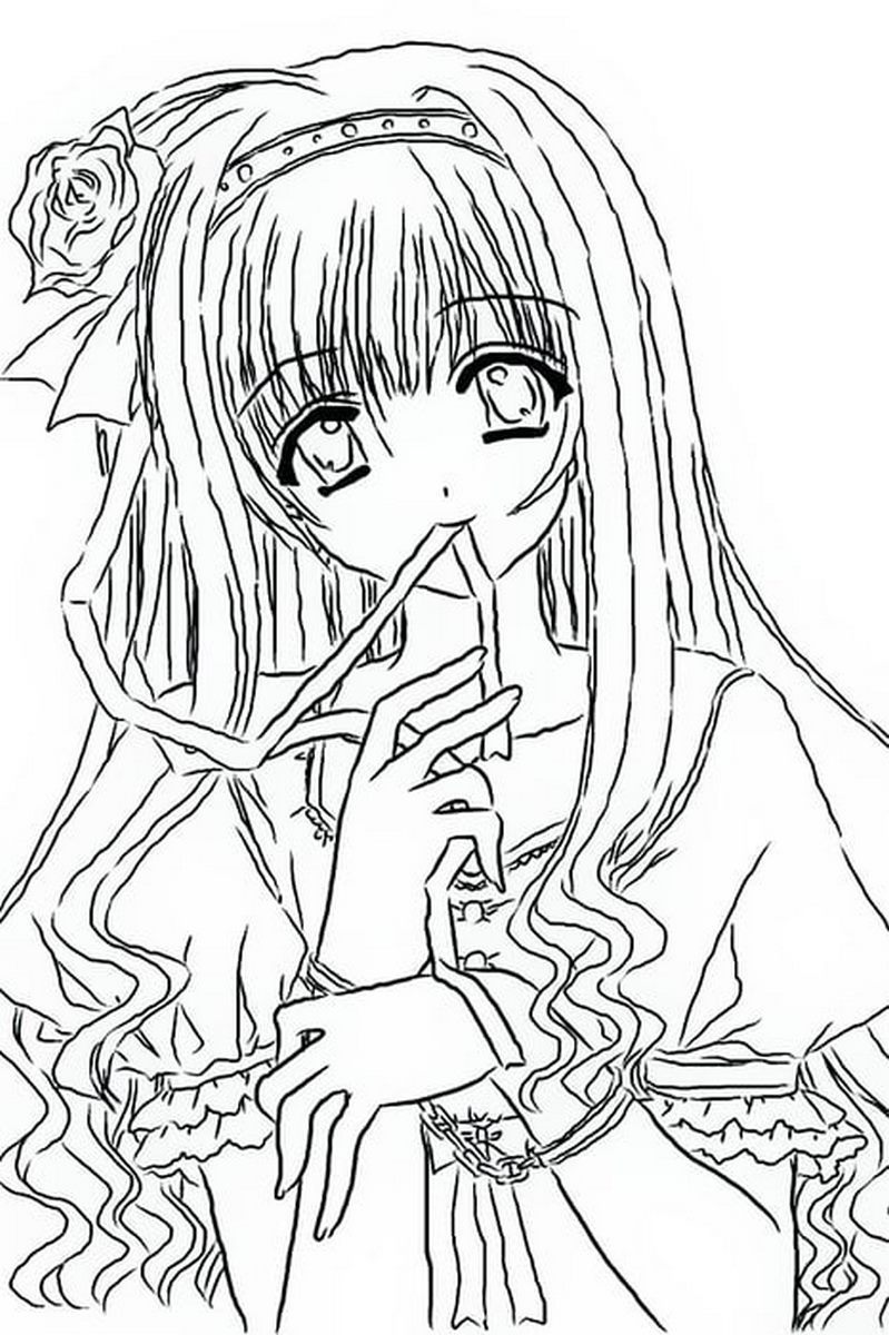 Tranh tô màu anime cho bé số 53