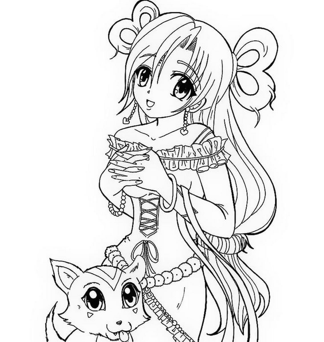 Tranh tô màu anime cho bé số 51