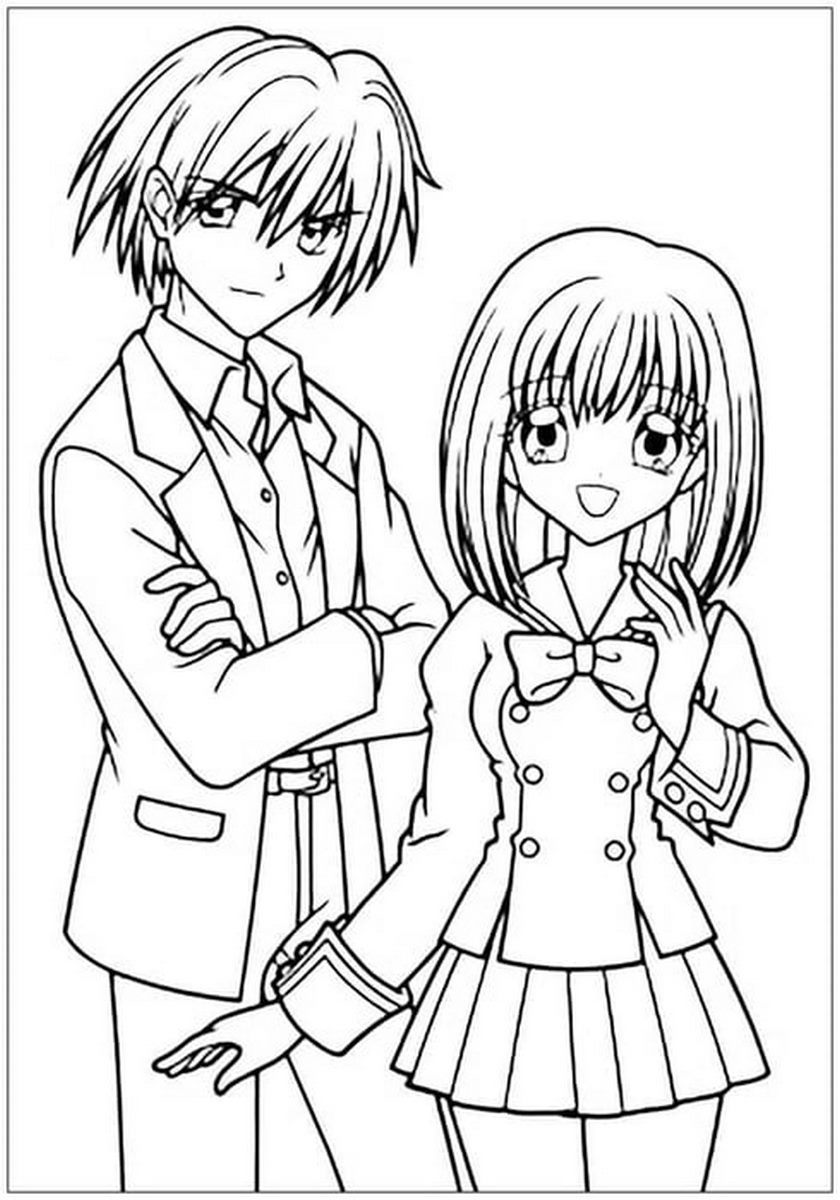 Tranh tô màu anime cho bé số 42