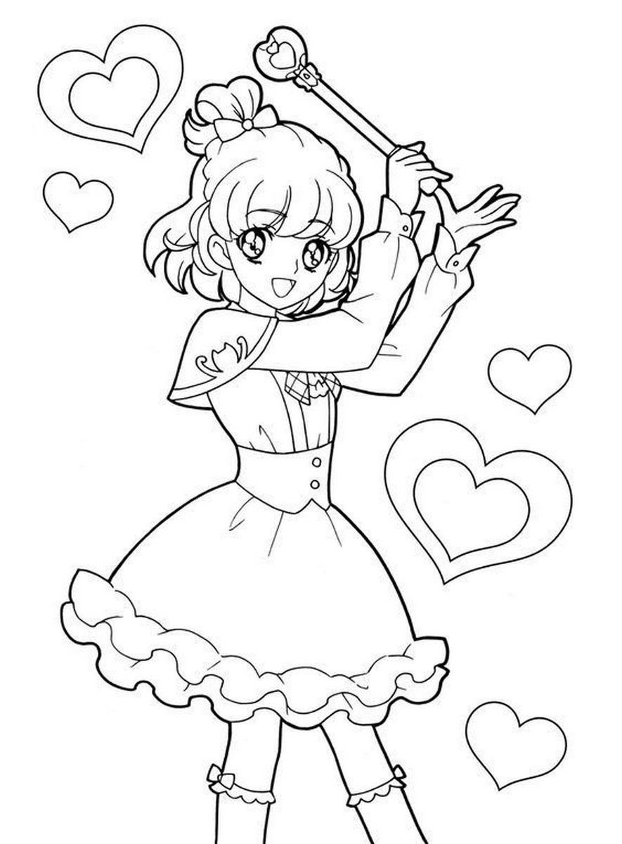 Tranh tô màu anime cho bé số 39
