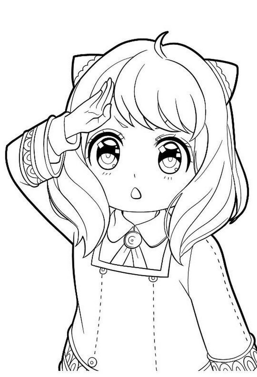Tranh tô màu anime cho bé số 34