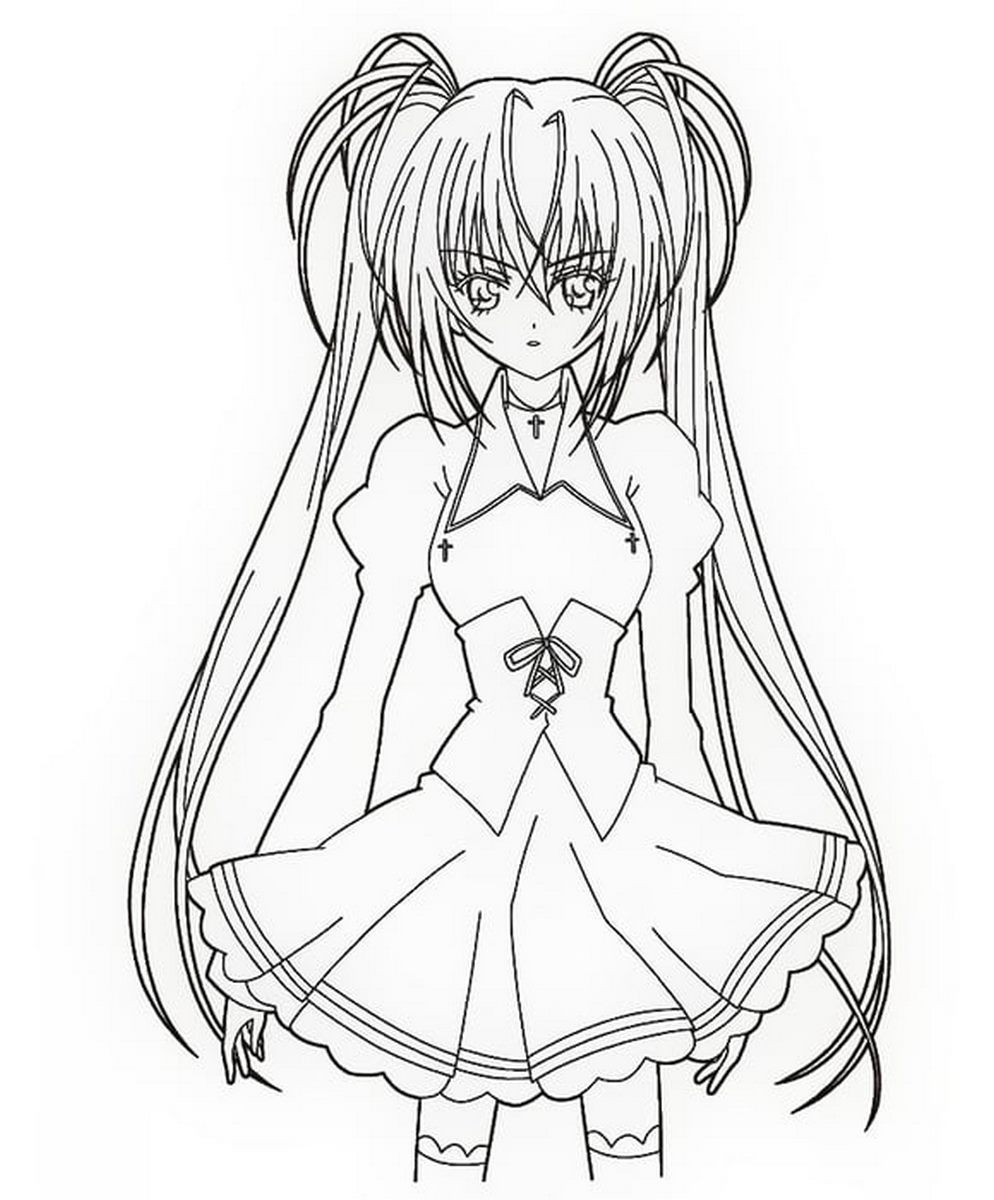 Tranh tô màu anime cho bé số 16