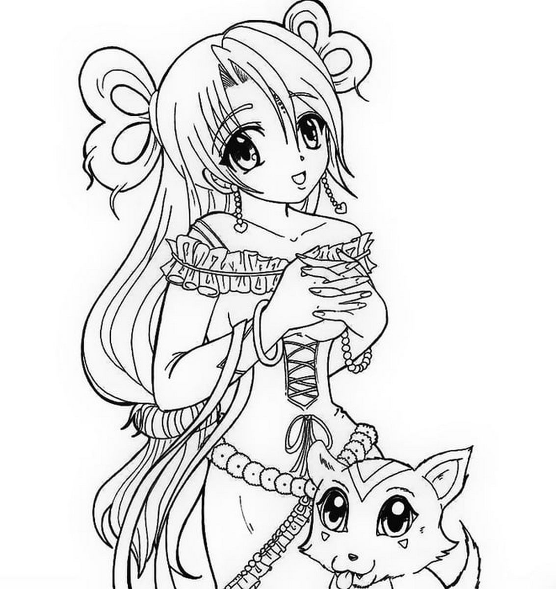 Tranh tô màu anime cho bé số 18