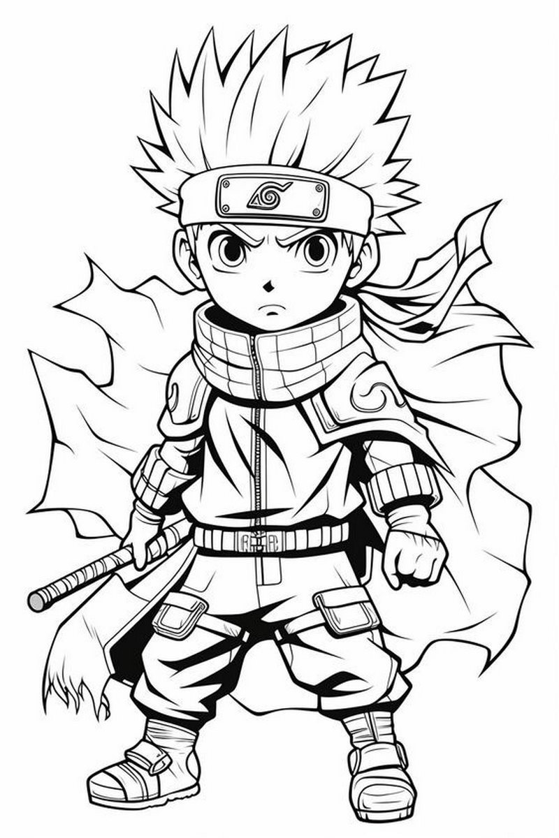 Tranh tô màu anime cho bé số 30