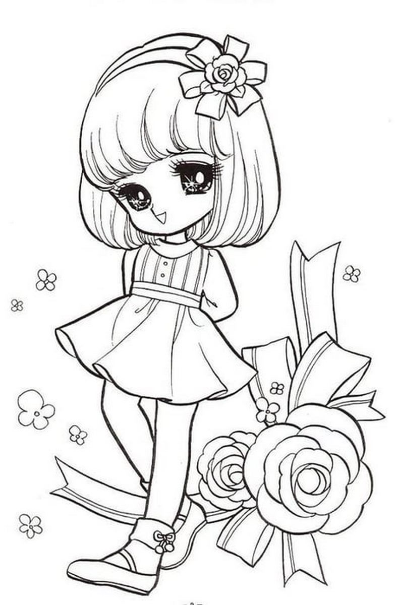 Tranh tô màu anime cho bé số 23