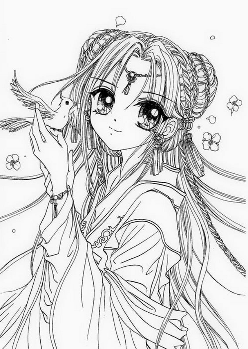 Tranh tô màu anime cho bé số 26