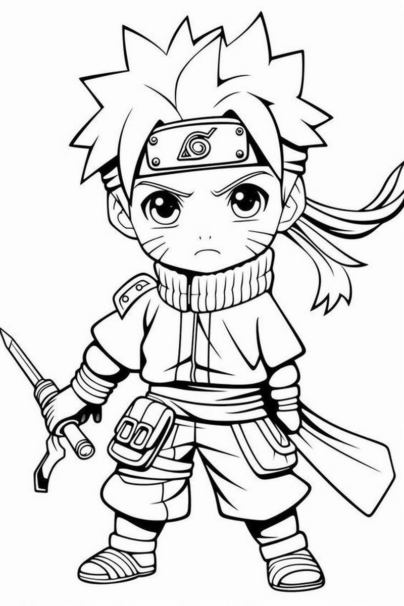Tranh tô màu anime cho bé số 13