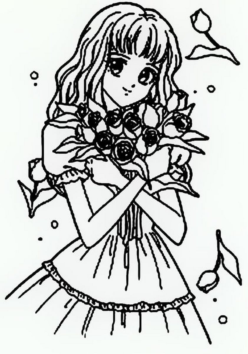 Tranh tô màu anime cho bé số 9