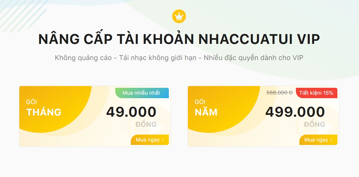 Tài khoản NhacCuaTui VIP