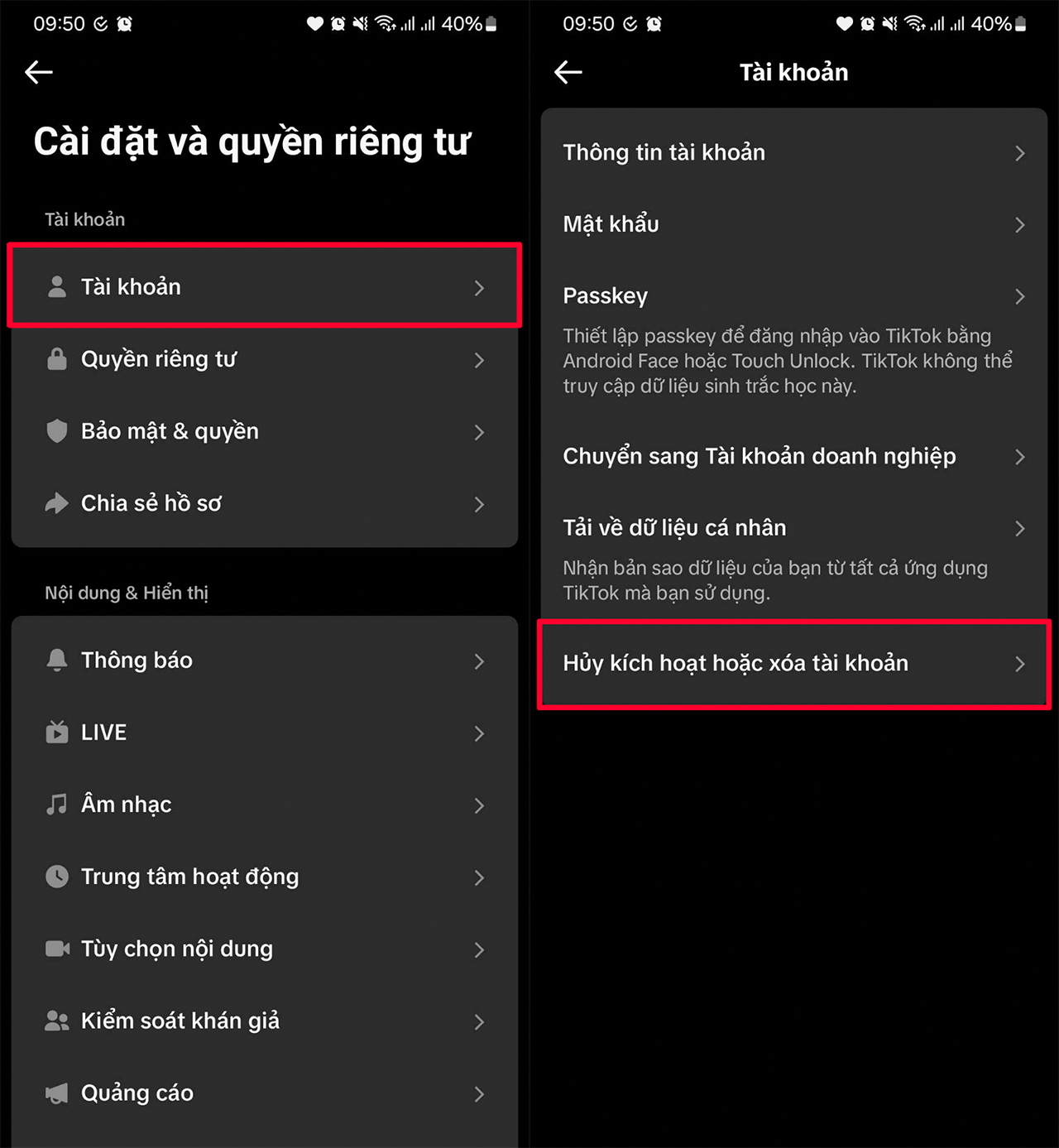 Cách xóa tài khoản TikTok vĩnh viễn Cách xóa tài khoản TikTok vĩnh viễn