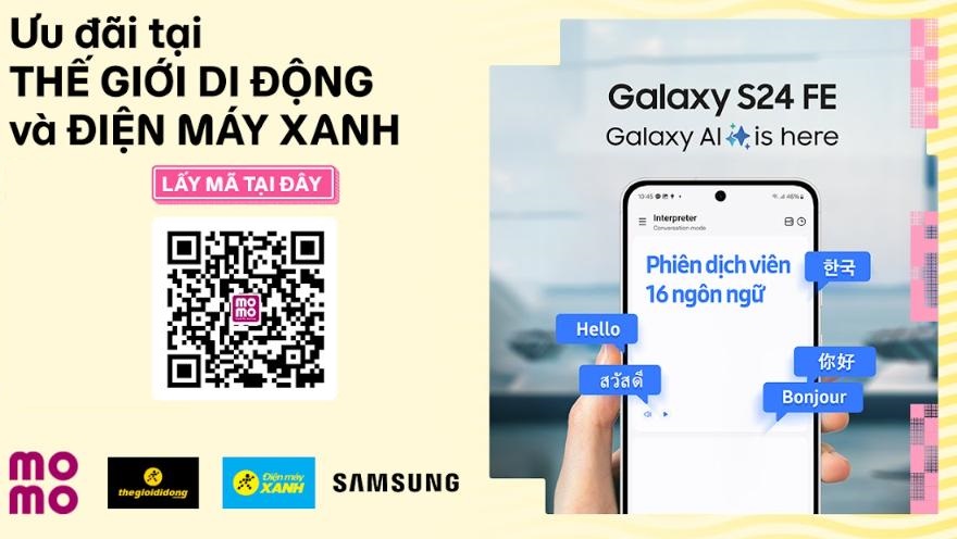 Thanh toán MoMo khi mua điện thoại Galaxy AI tại TGDĐ | ĐMX sẽ được giảm đến 500K