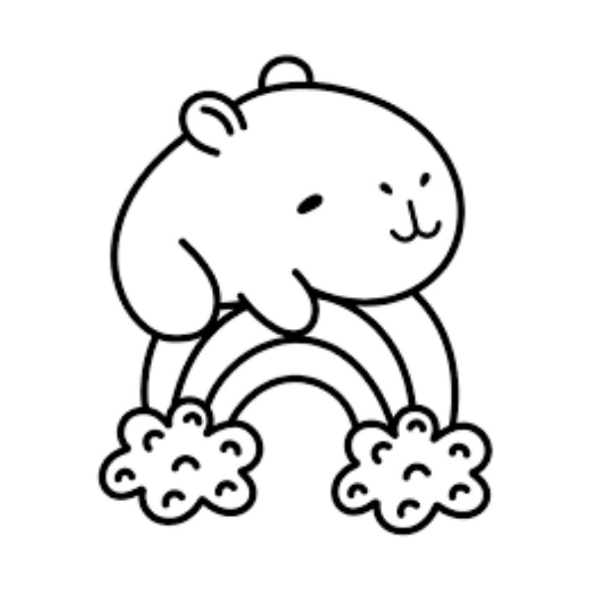 Tranh tô màu capybara đơn giản số 9