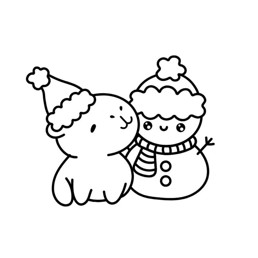 Tranh tô màu capybara đơn giản số 1