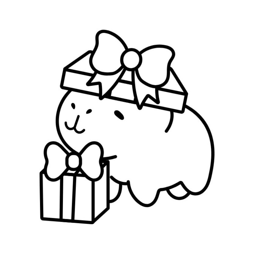 Tranh tô màu capybara đơn giản số 2