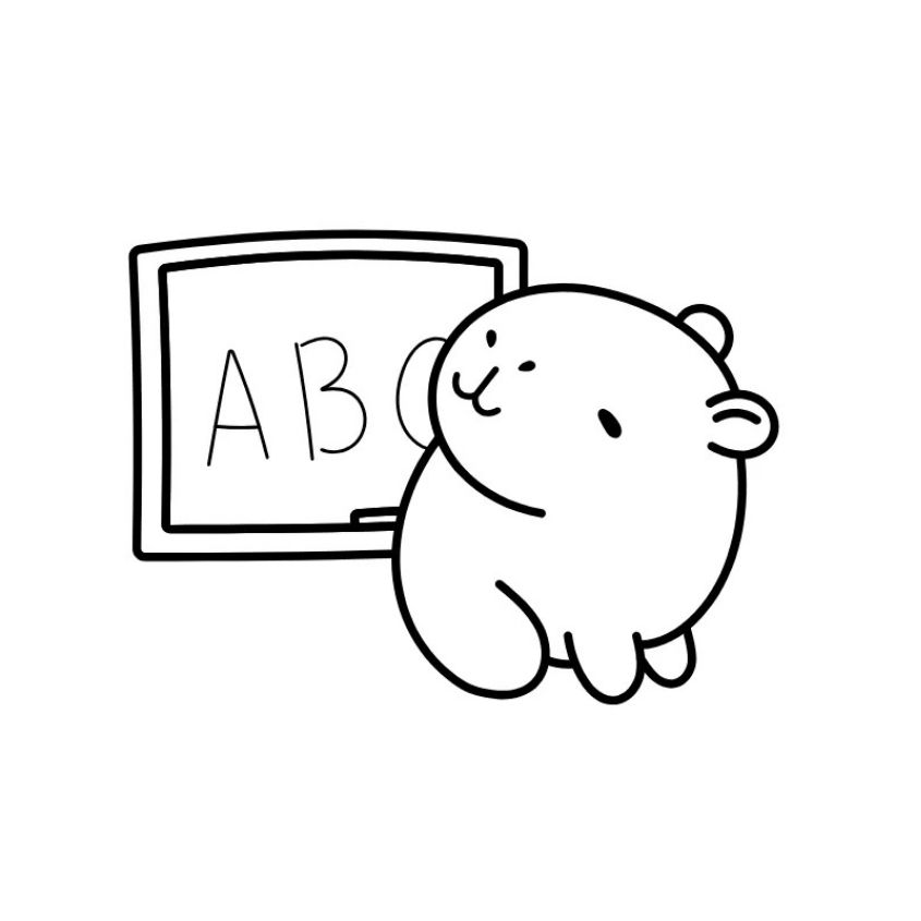 Tranh tô màu capybara đơn giản số 10