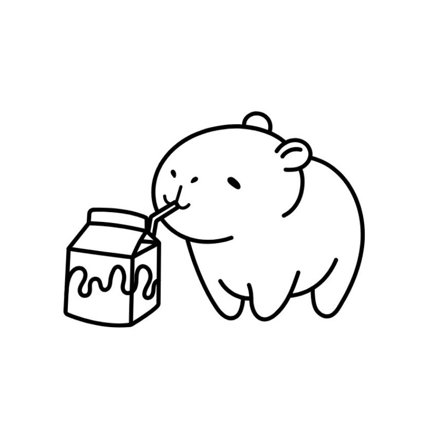 Tranh tô màu capybara đơn giản số 20