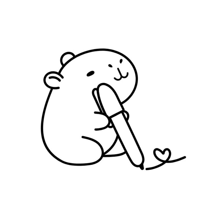 Tranh tô màu capybara đơn giản số 13