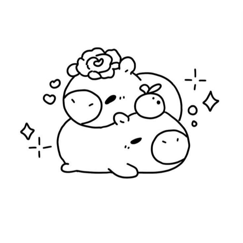 Tranh tô màu capybara đơn giản số 14