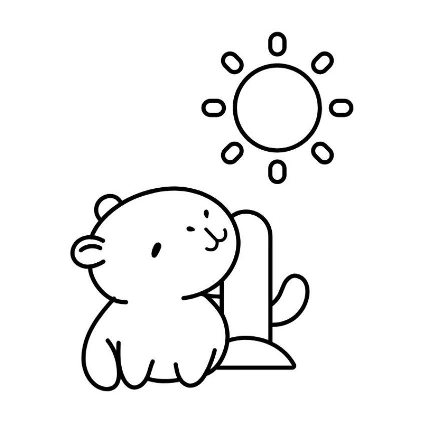 Tranh tô màu capybara đơn giản số 15