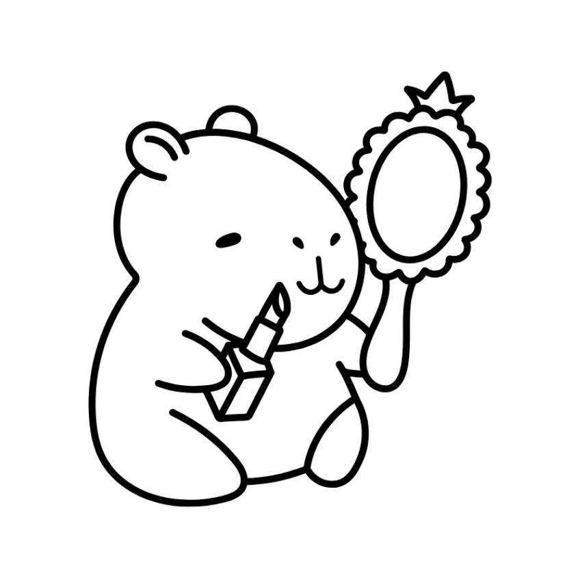 Tranh tô màu capybara đơn giản số 16