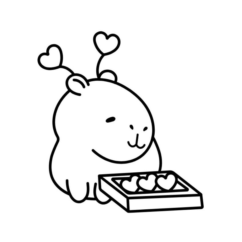 Tranh tô màu capybara đơn giản số 17