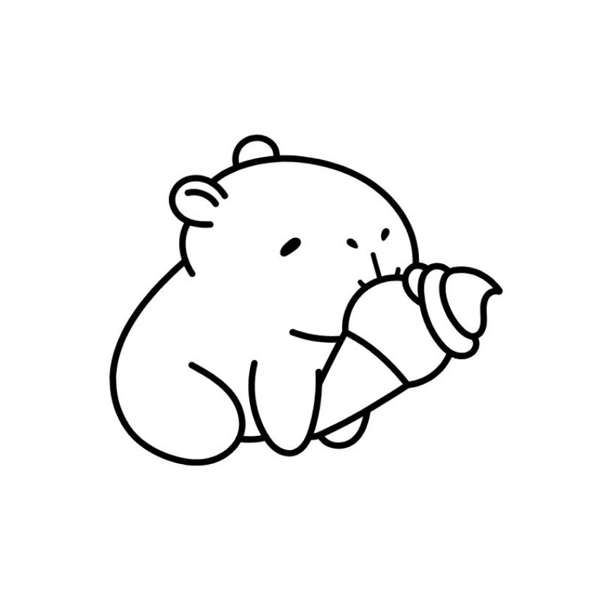 Tranh tô màu capybara đơn giản số 18