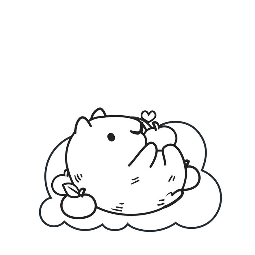 Tranh tô màu capybara đơn giản số 27