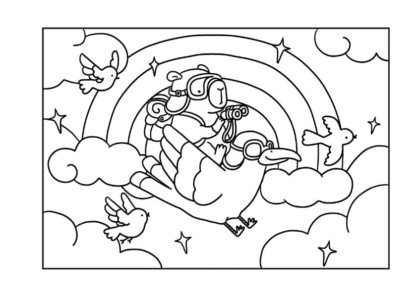 Tranh tô màu capybara cute số 4