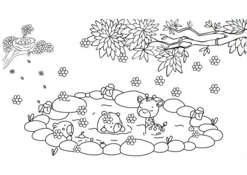 Tranh tô màu capybara cute số 10