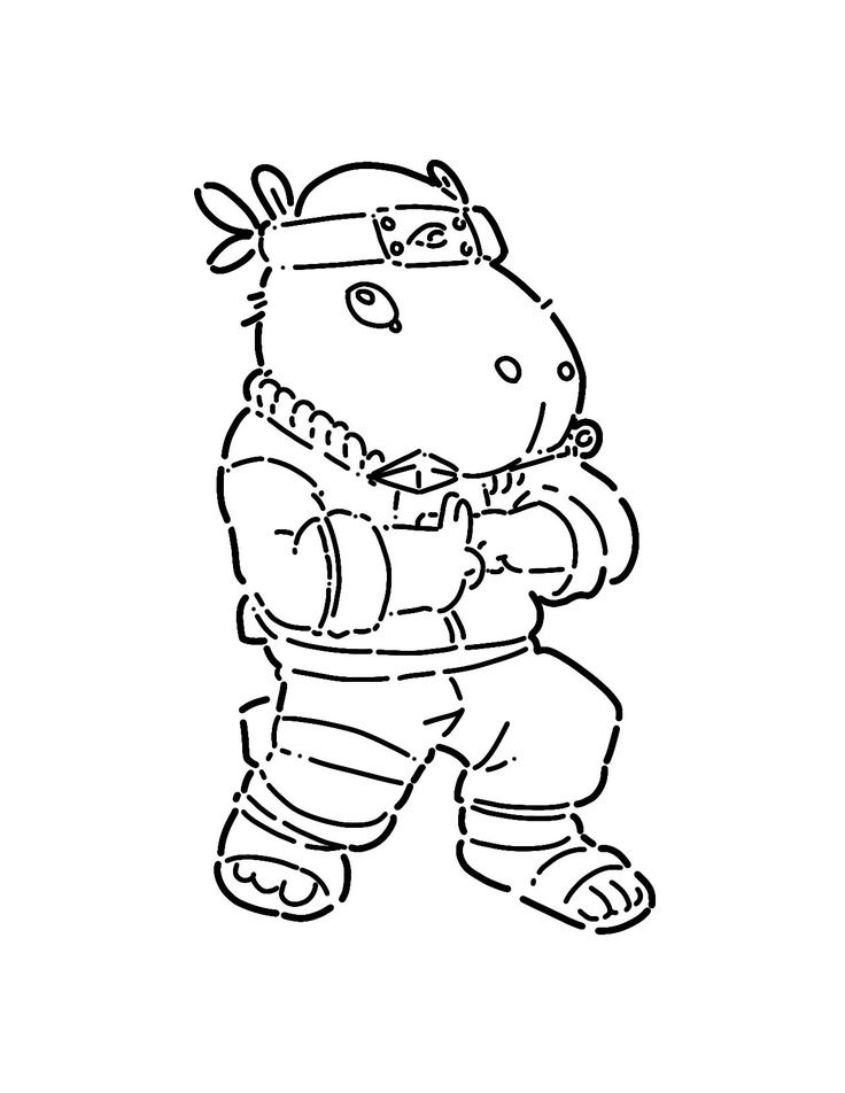 Tranh tô màu capybara dễ thương số 21