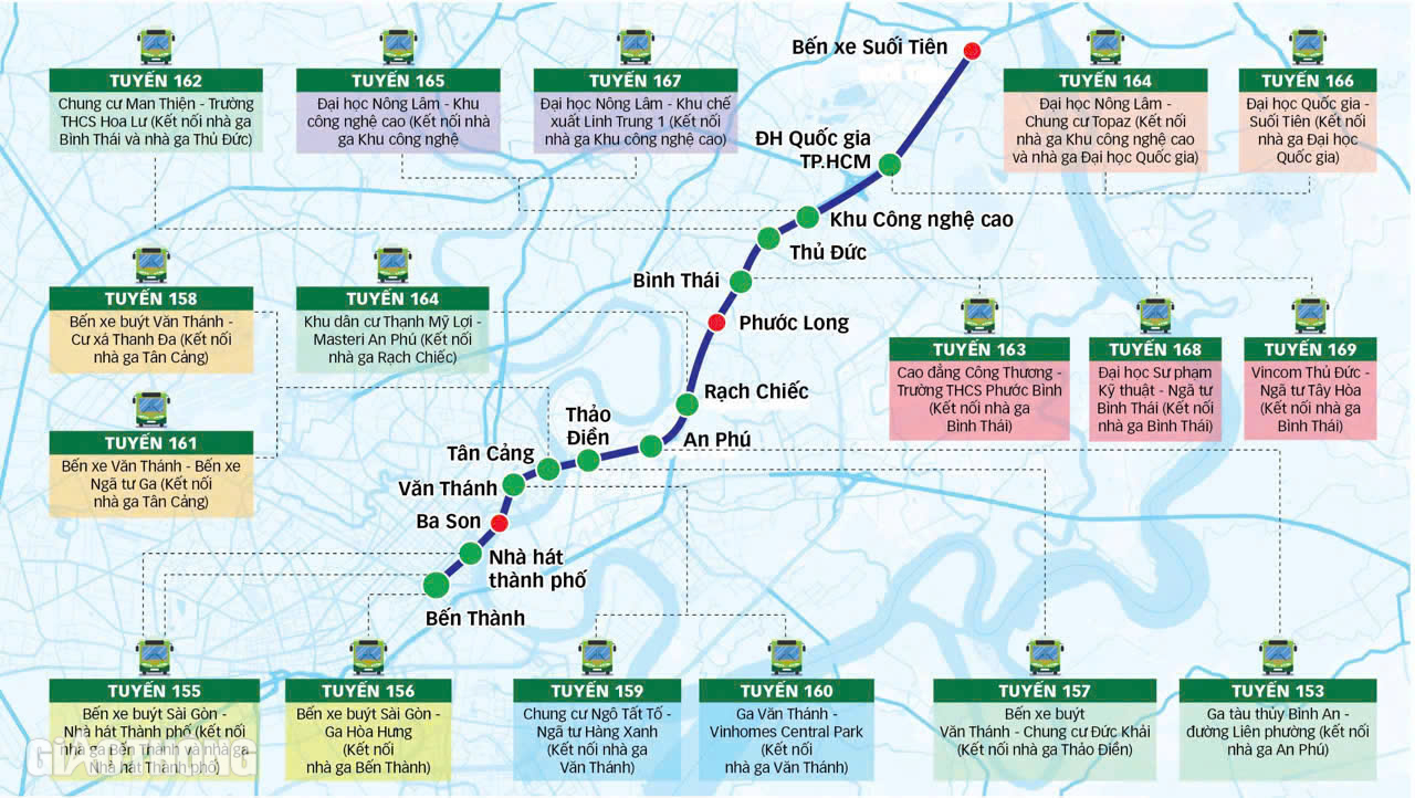 Cách tìm tuyến xe buýt đi ga Metro Cách tìm tuyến xe buýt đi ga Metro