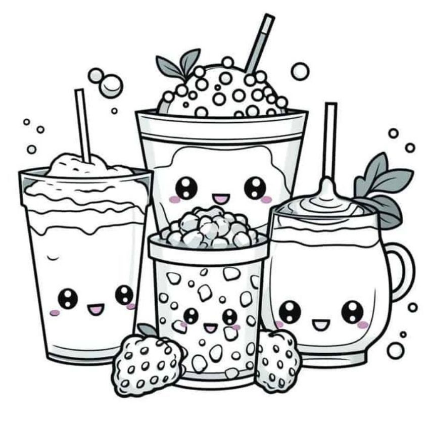 Tranh tô màu đồ ăn vặt số 1 Tranh tô màu đồ ăn vặt số 1