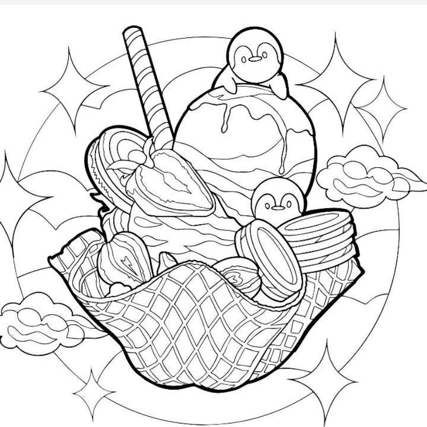 Tranh tô màu đồ ăn vặt số 7 Tranh tô màu đồ ăn vặt số 7