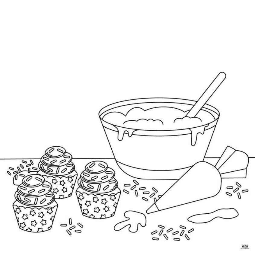 Tranh tô màu đồ ăn vặt số 8 Tranh tô màu đồ ăn vặt số 8