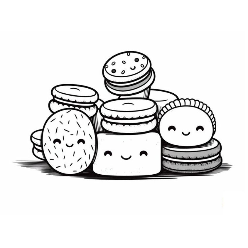 Tranh tô màu đồ ăn vặt số 10 Tranh tô màu đồ ăn vặt số 10