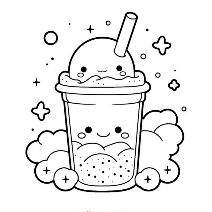 Tranh tô màu đồ ăn vặt số 13 Tranh tô màu đồ ăn vặt số 13