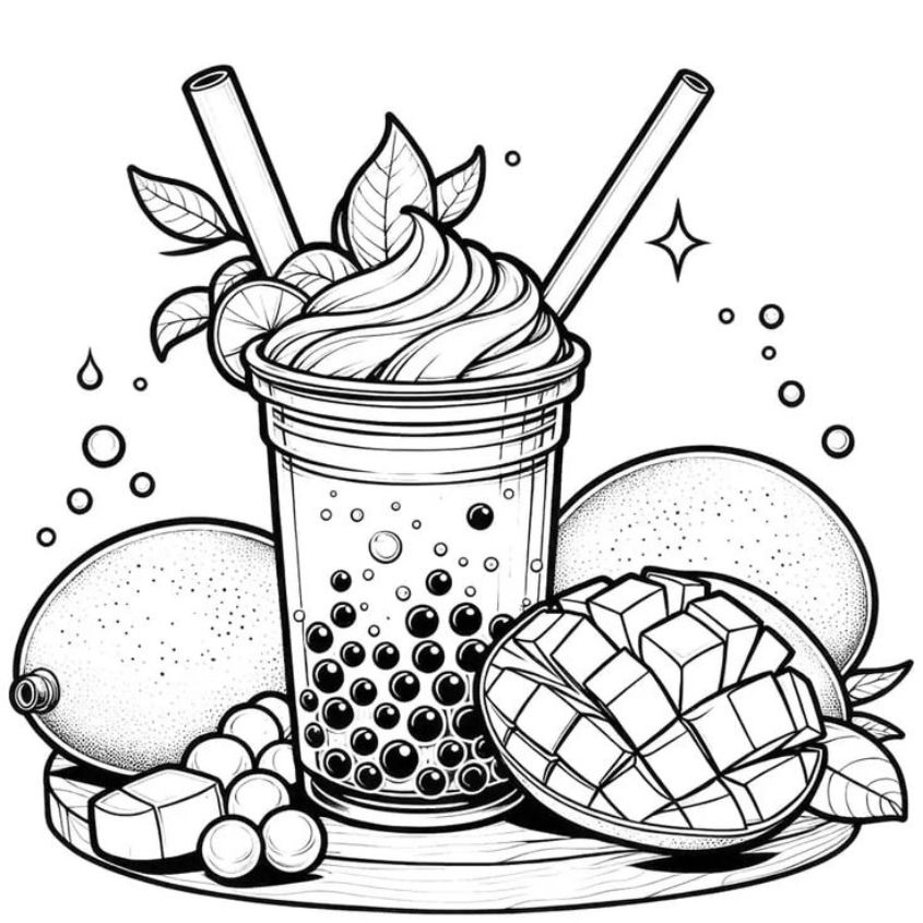 Tranh tô màu đồ ăn vặt số 14 Tranh tô màu đồ ăn vặt số 14