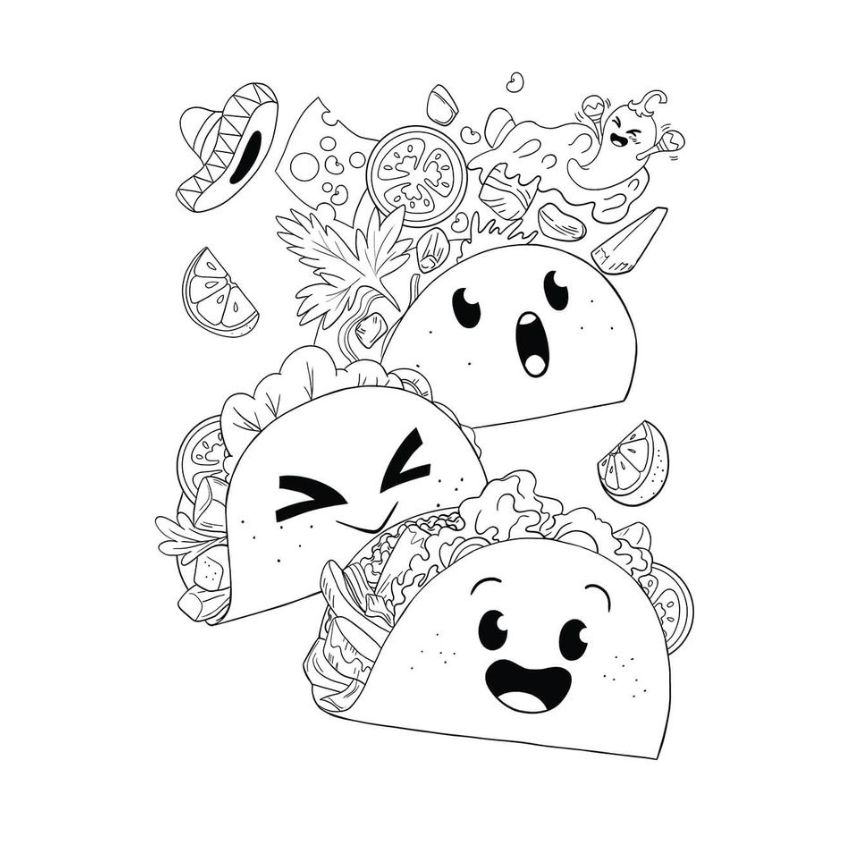 Tranh tô màu đồ ăn vặt số 15 Tranh tô màu đồ ăn vặt số 15