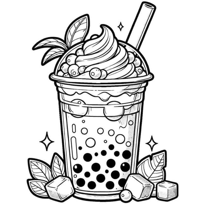 Tranh tô màu đồ ăn vặt số 16 Tranh tô màu đồ ăn vặt số 16