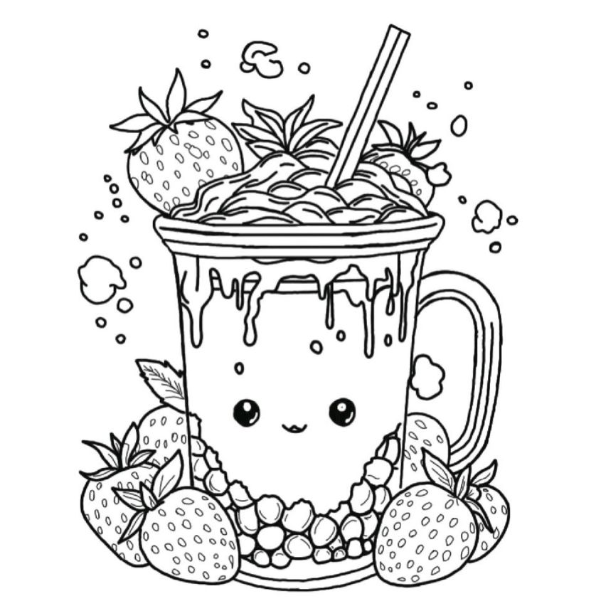 Tranh tô màu đồ ăn vặt số 17 Tranh tô màu đồ ăn vặt số 17
