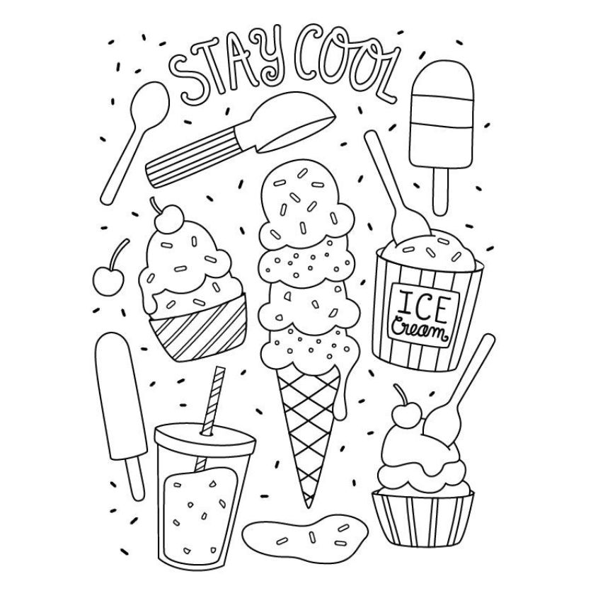 Tranh tô màu đồ ăn vặt số 19 Tranh tô màu đồ ăn vặt số 19