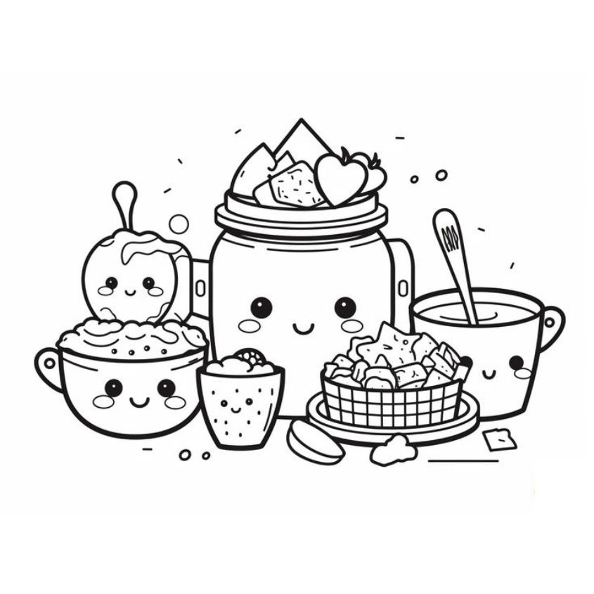 Tranh tô màu đồ ăn vặt số 22 Tranh tô màu đồ ăn vặt số 22