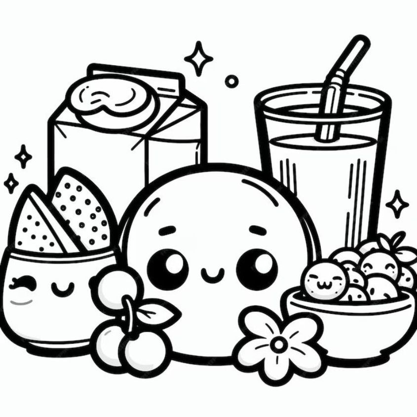 Tranh tô màu đồ ăn vặt số 25 Tranh tô màu đồ ăn vặt số 25