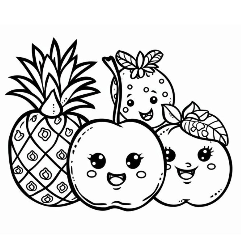 Tranh tô màu đồ ăn dễ thương số 5 Tranh tô màu đồ ăn dễ thương số 5