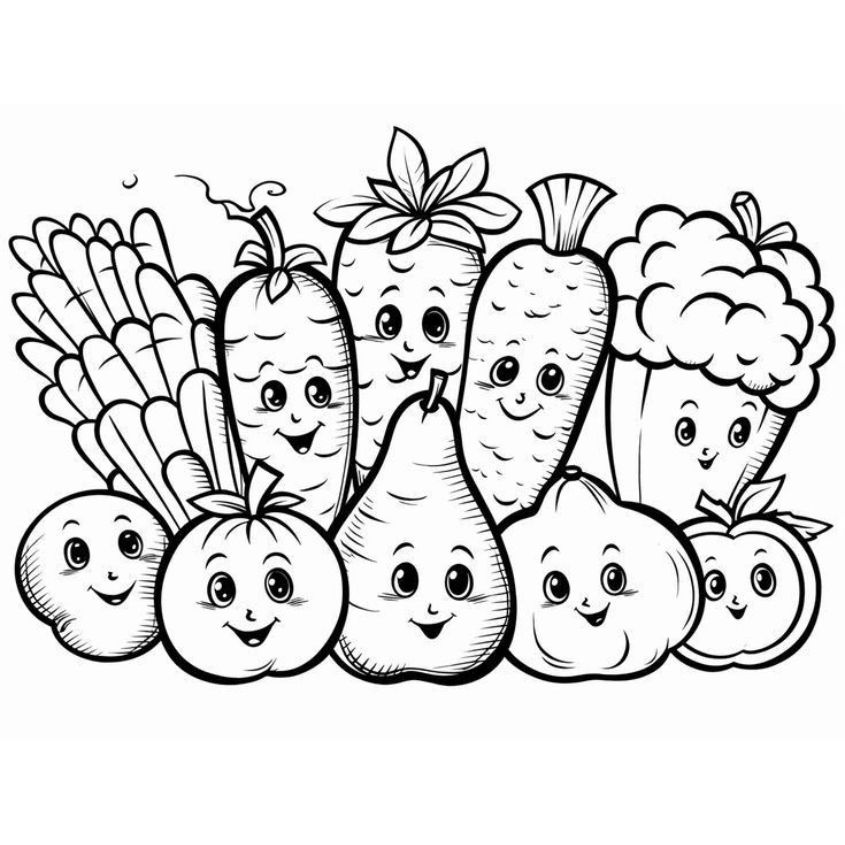 Tranh tô màu đồ ăn dễ thương số 6 Tranh tô màu đồ ăn dễ thương số 6